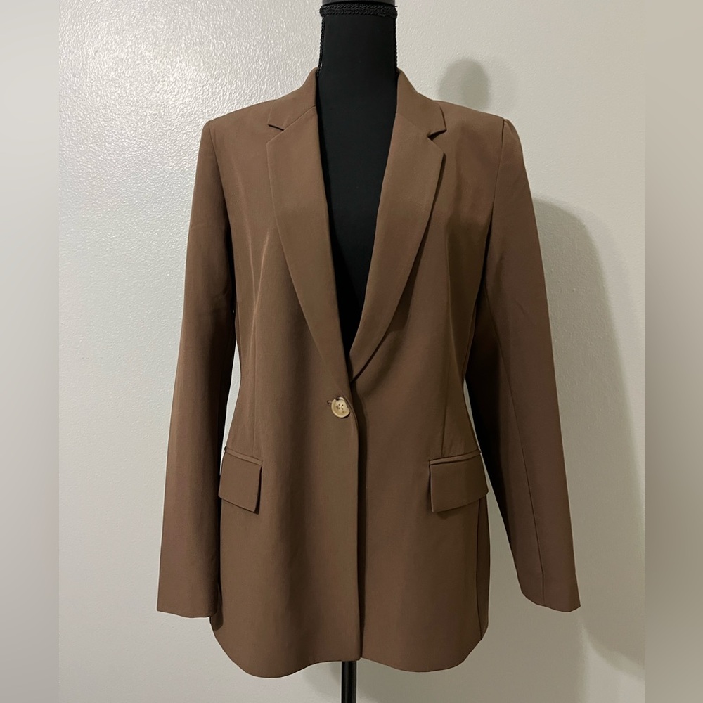 The Drop Blake blazer. Excellent pre-owned condition. Size M. Chocolate Brown - Picture 3 of 6